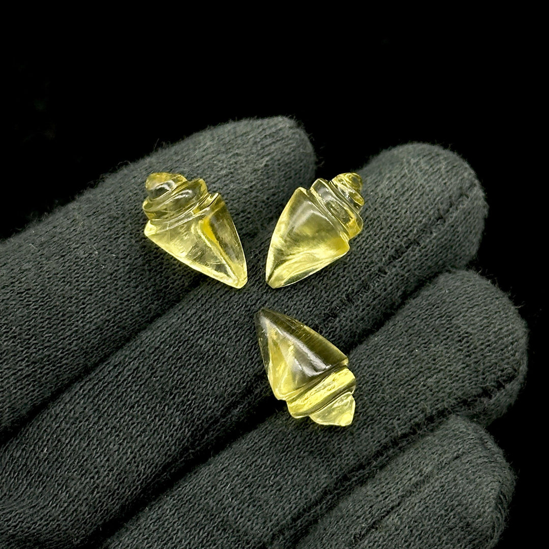 Natural Lemon Quartz Conch/Snail Shell Shape Carving, Lemon Quartz Hand Carved Shell Shape Gemstone Bead, 18X10 MM Beach & Snail Loose Shell