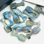 Load image into Gallery viewer, 1,2,3,4,5 pcs Natural Labradorite Wine Glass Shape Carved Gemstone, New Designer Flashy Briolettes, Blue Fire Labradorite Carving 8X20 MM