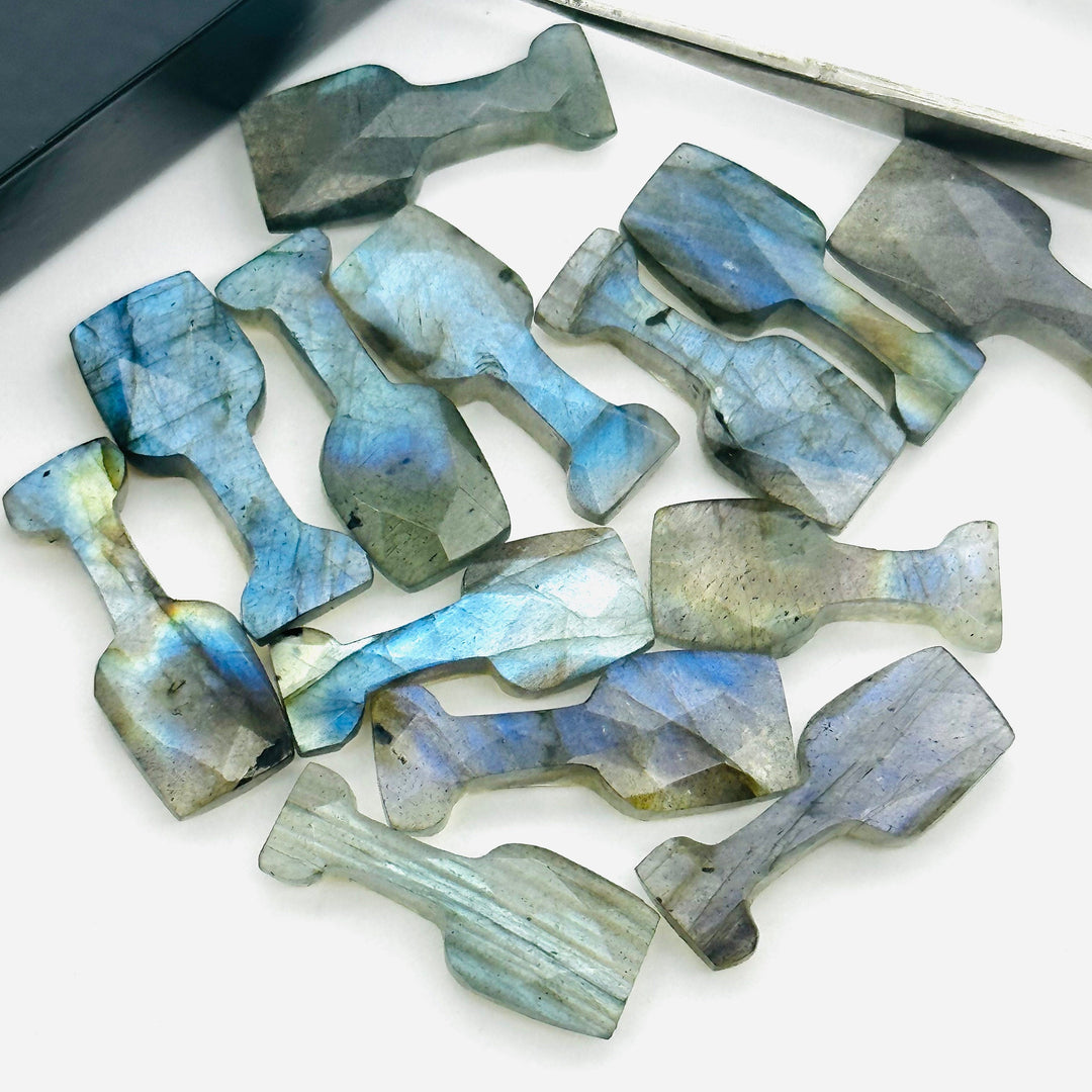 1,2,3,4,5 pcs Natural Labradorite Wine Glass Shape Carved Gemstone, New Designer Flashy Briolettes, Blue Fire Labradorite Carving 8X20 MM