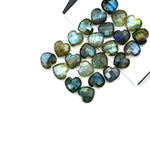 Load image into Gallery viewer, Flashy Labradorite Heart Shape Briolettes, Natural Labradorite Faceted Heart Shape Beads, Loose Gemstone, 8 MM Heart Charm Beads for Jewelry