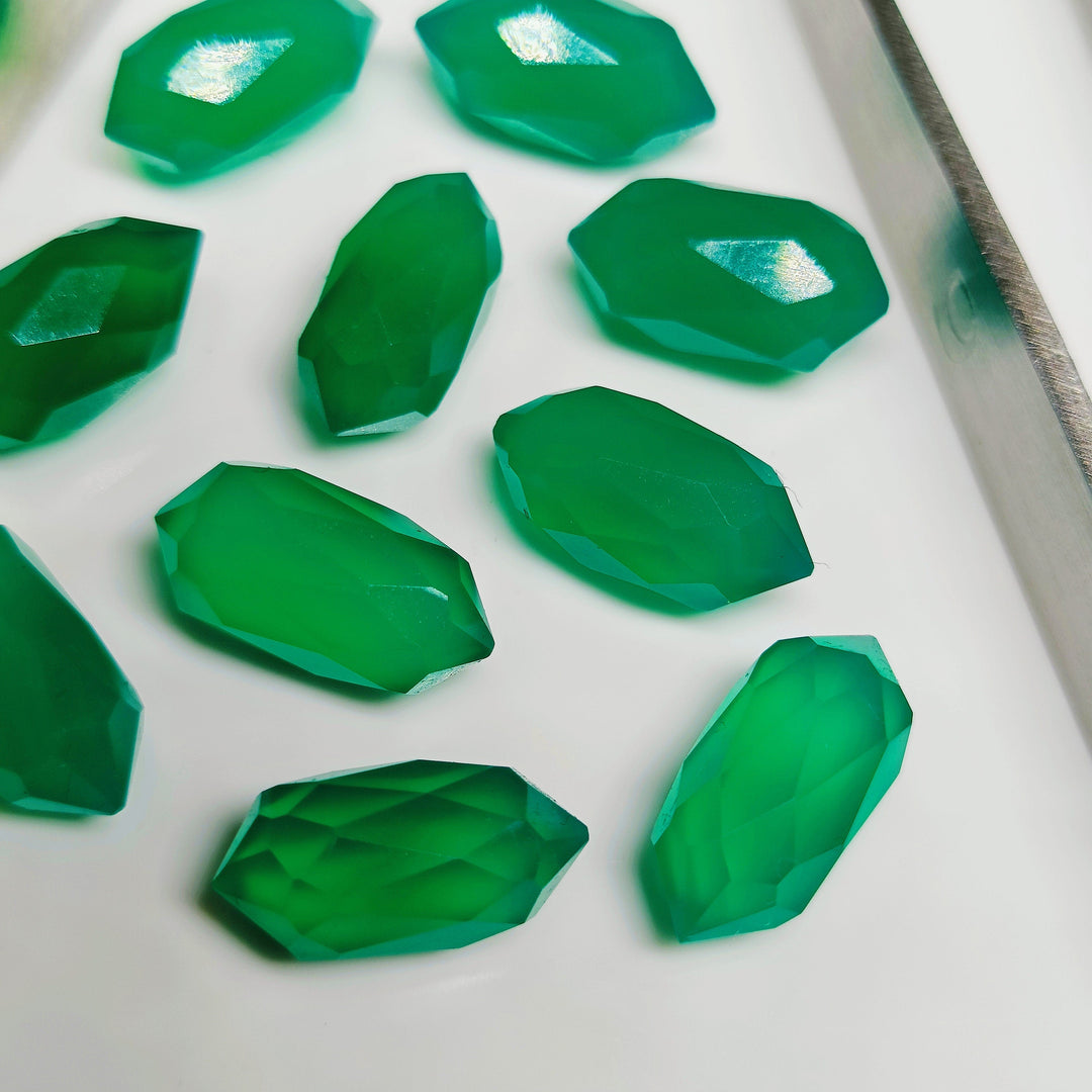Natural Green Onyx Faceted Pencil Shape Beads, AAA Green Onyx Loose Pencil Gemstone, Double Point Hand Carved Pencil, Pencil Charms, 10 MM