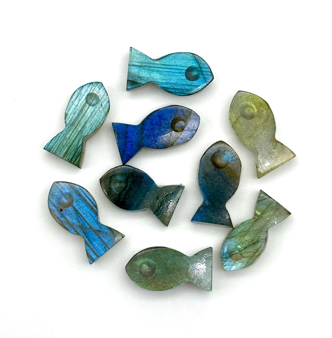 Flashy Natural Labradorite Fish Charm Beads, Fancy Fish Shape Carved Gemstone, 7X14 MM Loose Gemstone Fishes For Jewelry Making, DIY Beads