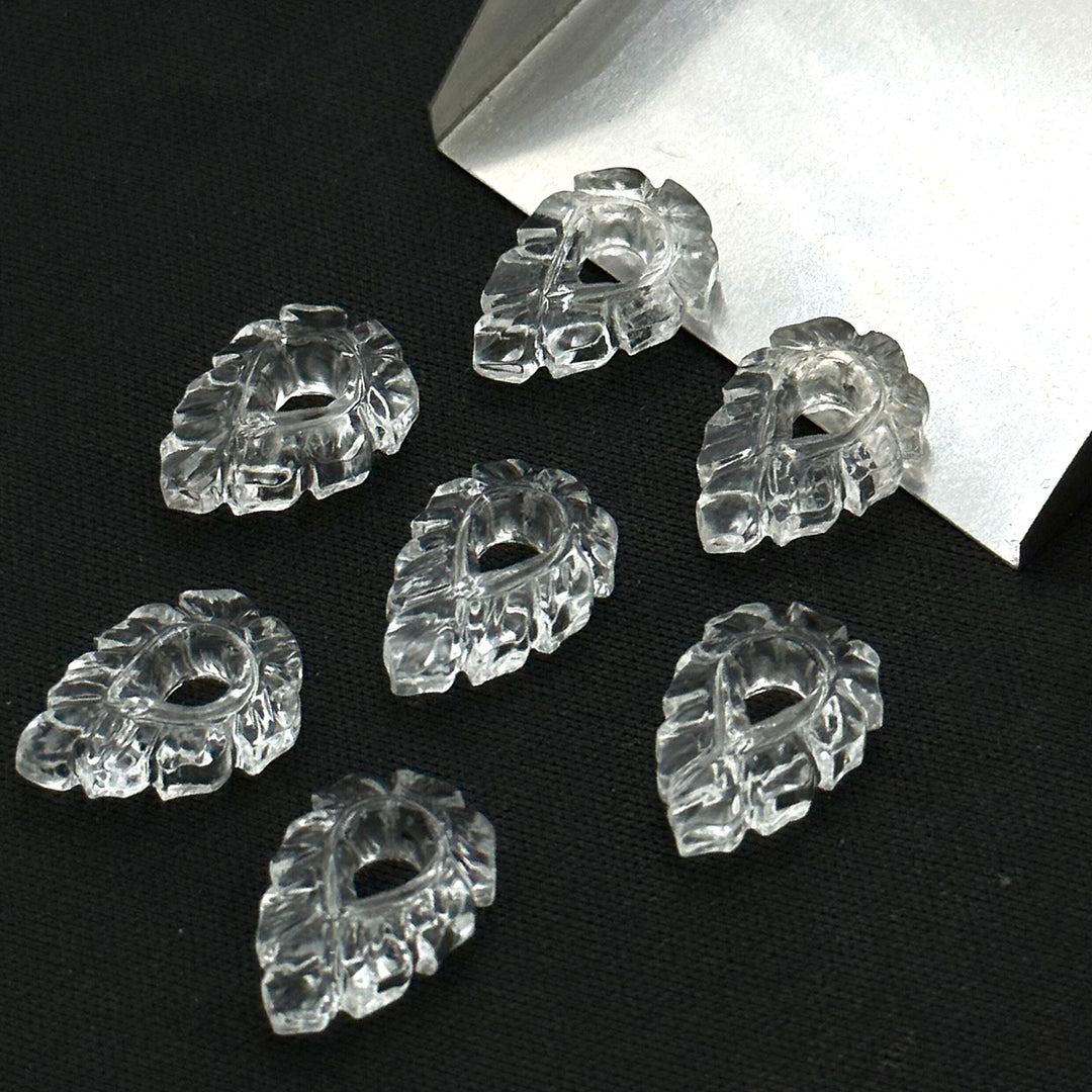 1,2,3,4,5 pcs Natural Crystal Quartz Pear Shape Carved Gemstone, Pear Shape Carving, Crystal Quartz Hand Carved Gemstone for Jewlery 18X12mm
