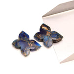 Load image into Gallery viewer, 1 Pc Blue Copper Mohave Turquoise Faceted Butterfly Beads, Faceted Carved Gemstone Charms for Jewelry Making, 18X28 MM, Turquoise Carvings