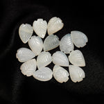 Load image into Gallery viewer, White Moonstone Leaf Shape Carving Beads, Natural White Moonstone Hand Carved Leaf Shape Beads, 17 MM Loose Leaf Charms for Jewelry Making
