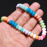 Load image into Gallery viewer, Rainbow Opal Smooth Rondelle Beads, Multi Color Opal Gemstone Beads, Dyed Opal Beads for Jewelry Making, 16 Inches, 7-9 MM
