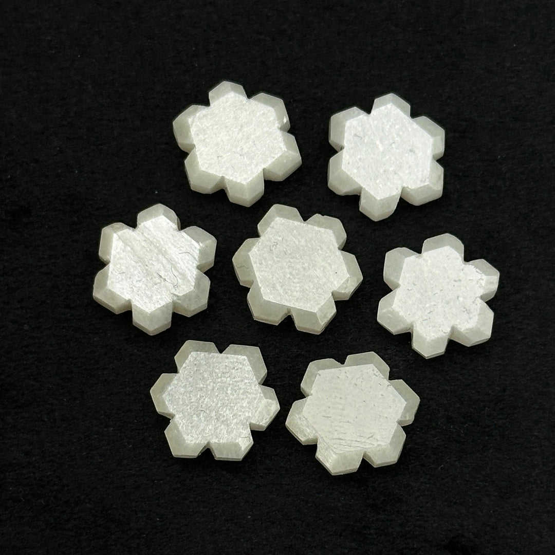 Natural White Moonstone Flower Shape Beads, Carved Flower Shape Gemstone, Flashy Labradorite Carving Beads, 11 MM Loose Beads for Jewelry