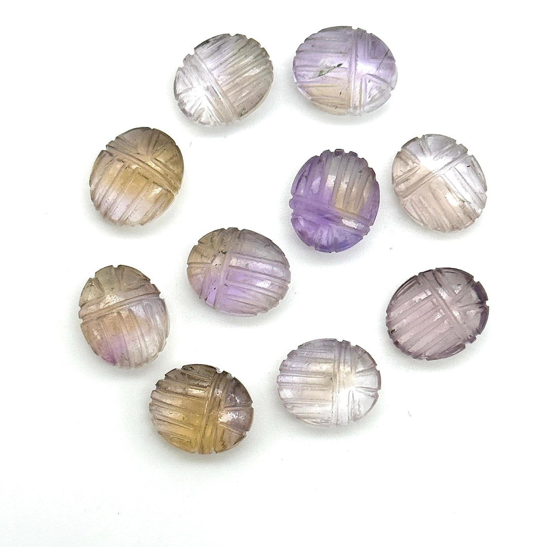 Natural Ametrine Turquoise Scarab Shape Briolettes, AAA Ametrine Sracab Carving Beads, Beetle Shape Hand Carved Stones, 12 MM Insect Beads