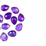 Load image into Gallery viewer, Natural Amethyst Faceted Pear Shape Beads, AAA+ Quality Teardrop Bead, 9X12 MM Briolette's Beads, Matched Pairs, Jewelry Making Beads