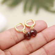 AAA Garnet Earrings, Natural Granet Faceted Heart Shape Earrings, Fancy Girls Jewelry, January Birthstone Gift, 8 MM Heart Jewelry for Her