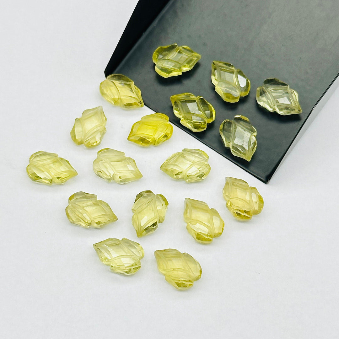 Natural Lemon Quartz Leaf Shape Gemstone Beads, 9X13 MM Leaf Shape Briolette's Beads, Lemon Quartz Faceted Beads For Jewelry & Craft Making