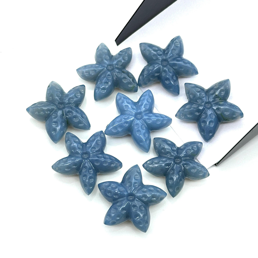 Blue Opal Star Fish Shape Beads, Carved Blue Opal Star Fish Shape Gemstones, Star Fish Carvings, Rare Findings, 20 MM, Marine Sea Fishes