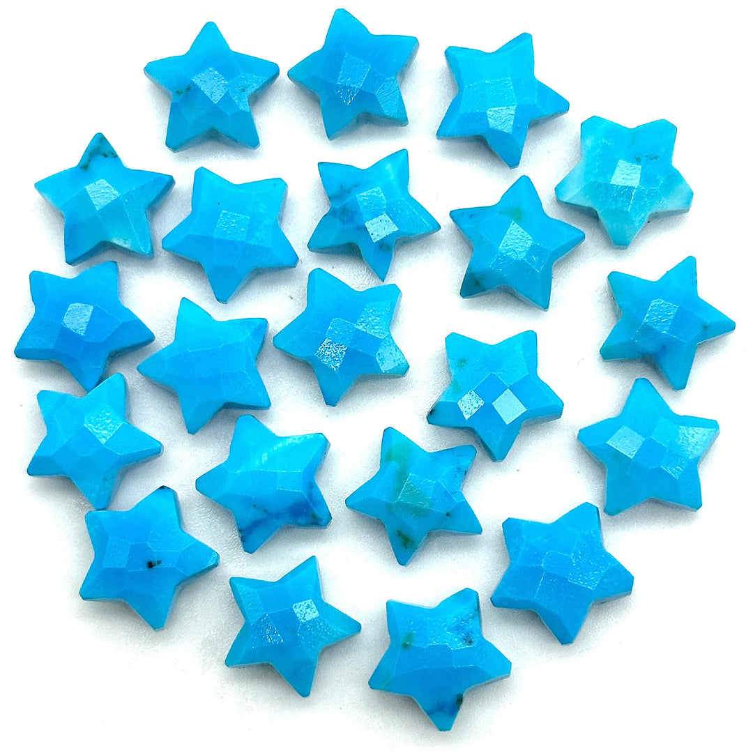 AAA Blue Turquoise Star Shape Briolettes, Turquoise Faceted Star Beads, Wholesale Loose Beads for Jewelry, 12 MM, Hand Carved Star Charms