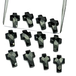 Load image into Gallery viewer, 1,2,3,4,5 pcs Natural Black Onyx Cross Shape Gemstone Beads, Faceted Cross Shape Carving Beads, 15X10 MM Cross Shape Charms, Energy Beads