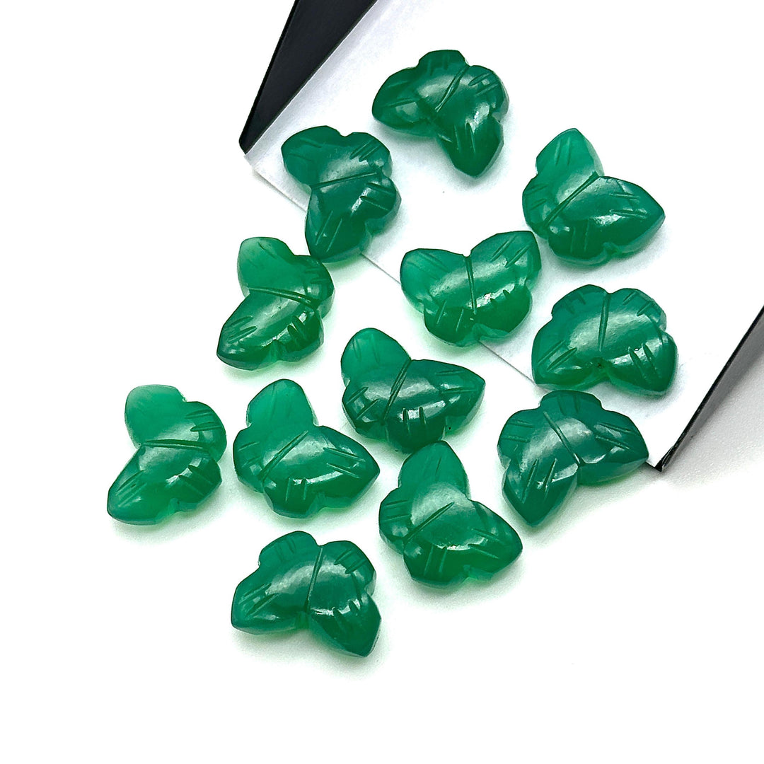 Natural Green Onyx Butterfly Shape Beads, AAA Green Onyx Hand Carved Butterfly Briolettes, Gemstone Carvings, 13 MM Mini Butterfly Charms