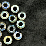Load image into Gallery viewer, Labradorite Donut Gemstone Beads: 12mm Blue Fire Carved Jewelry