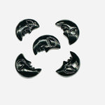 Load image into Gallery viewer, AAA Natural Black Onyx Moon Face, Black Onyx Half Moon Carvings, 18X13 MM, Jewelry Making Carving Gemstone, Carved Face Crystal, Face Charm