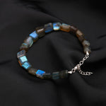 Load image into Gallery viewer, Labradorite Tumble Beads Bracelet, Flashy Labradorite Faceted Nuggets Shape Beads Bracelet, Healing Gemstone Jewelry, Gift for Girls, 8 MM