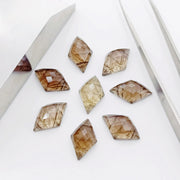 2,3,4,5,6 Pcs Natural smokey quartz fancy Shape Carving, Hand Carved Gemstone, backside intersection Gemstone, Carved Gemstone, 16X10 mm