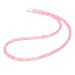 Load image into Gallery viewer, Top Quality Pink Tourmaline Beaded Necklace, Faceted Rondelle Gemstone Jewelry, 3-4 MM Beads, 15 Inch with 925 Sterling Silver