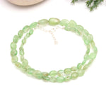 Load image into Gallery viewer, Natural Emerald Oval Beads Necklace, AAA Emerald Beaded Necklace, Sterling Silver Gemstone Jewelry, Bridesmaid Necklace Gifts