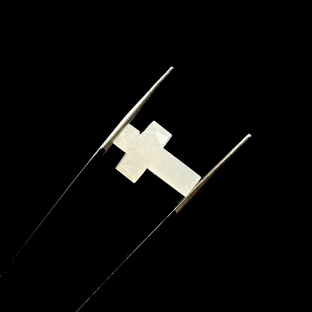 Natural White Moonstone Cross Shape Briolettes, AAA Moonstone Gemstone Beads, Holy Cross Charm for Jewelry, 15 MM Jesus Lord Spiritual Beads