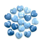 Load image into Gallery viewer, Blue Opal Heart Briolette Beads: Hand Carved Faceted Gemstone, 12mm