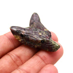 Load image into Gallery viewer, Dragon Blood Stone Fox Face Gemstone, Carved Crystal Animal Head for Jewelry Making, Crystals Gifts, 22 MM