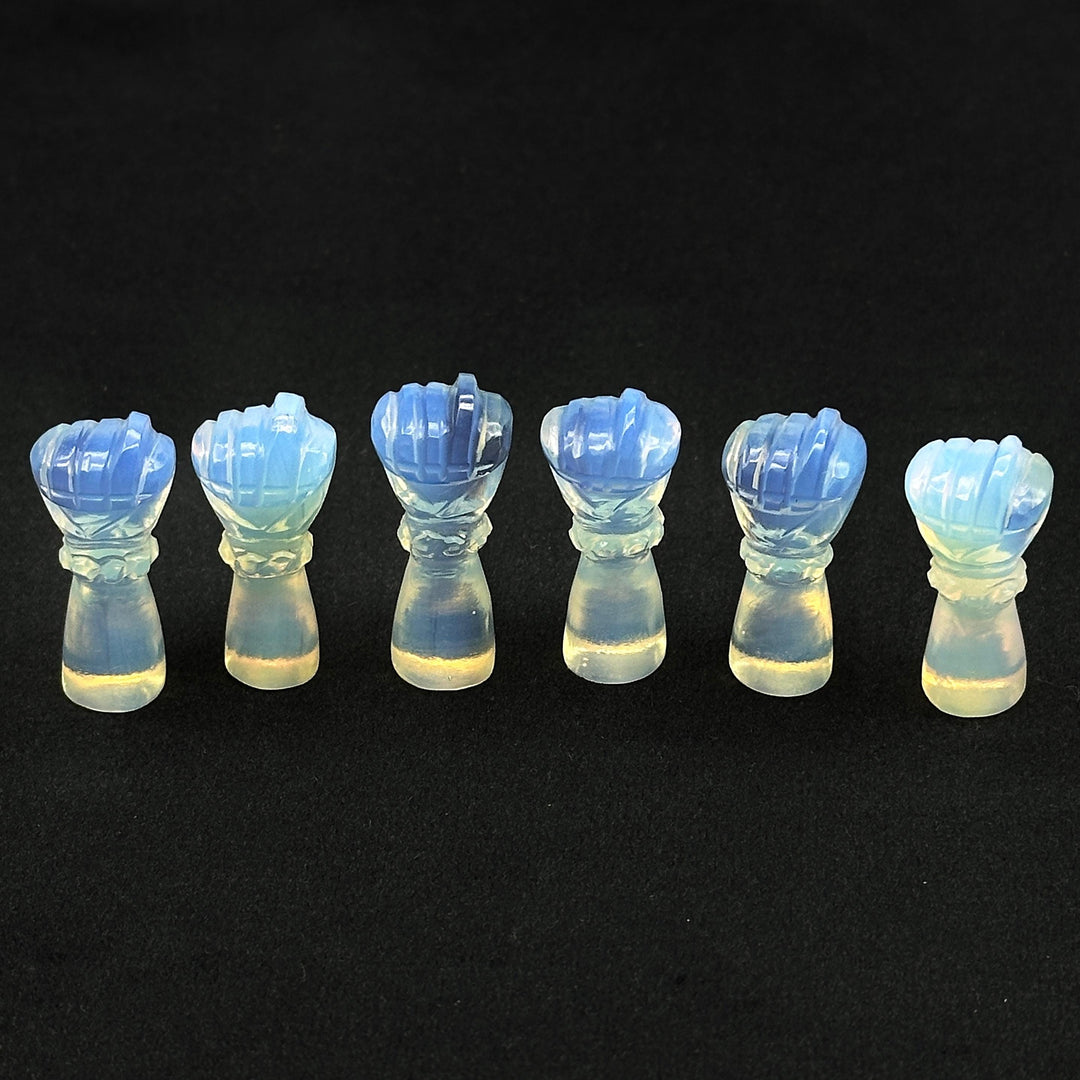 Amazing Opalite Hand Shape Carving, Flashy Opalite Punch Shape Stone, 27 MM Loose Hand Fist Charm For Jewelry Making, Hamsa Charms