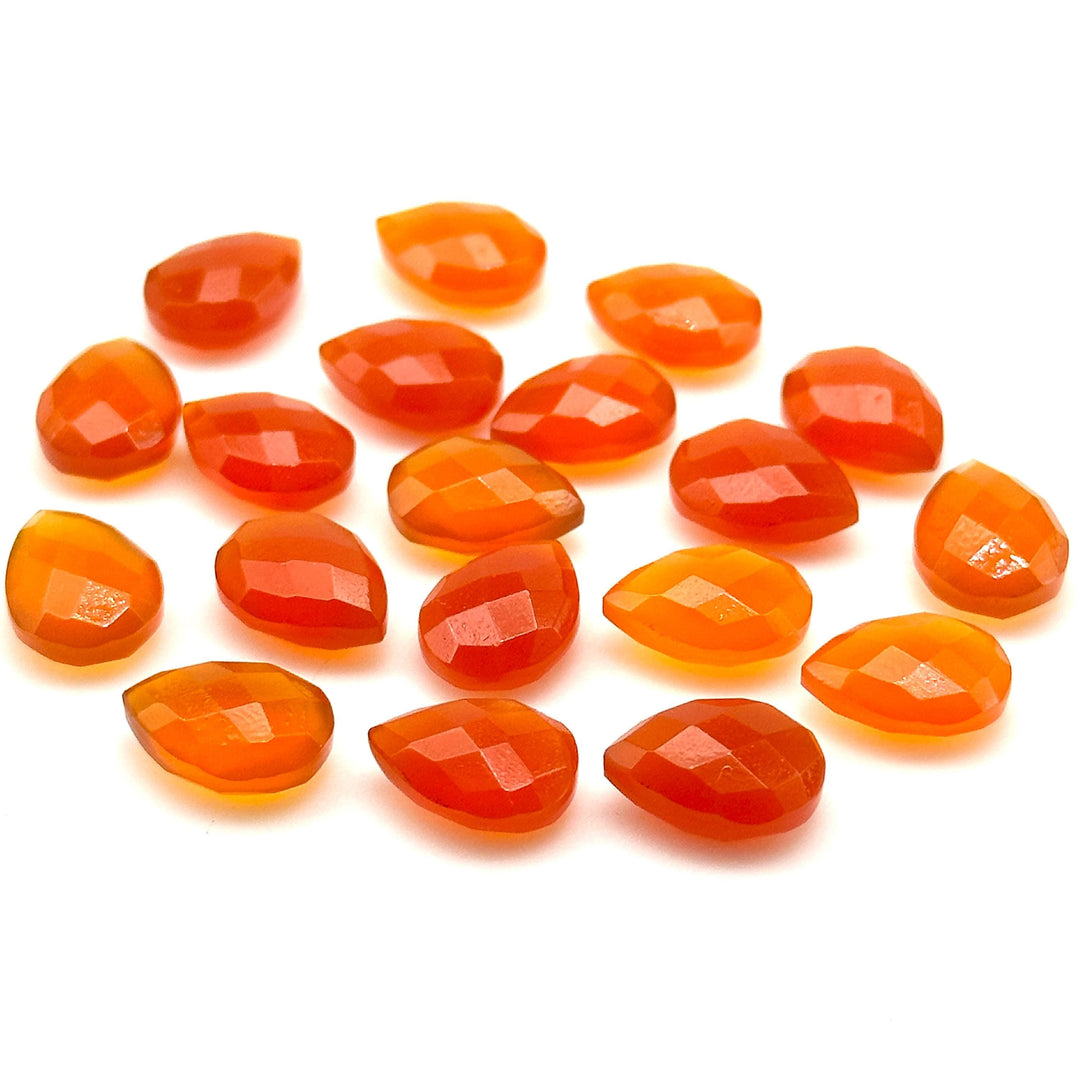 Amazing Carnelian Faceted Pear Shape Beads, AAA+ Quality Teardrop Bead, 9X12 MM Briolette's Beads, Matched Pairs, Jewelry Making Beads