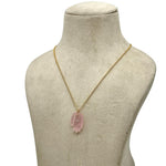 Load image into Gallery viewer, Natural Rose Quartz Hamsa Necklace, Pink Quartz Gemstone Hamsa Necklace For Gift, Reiki Healing Jewelry Pink Charm Protection Necklace 25 MM