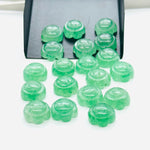 Load image into Gallery viewer, 2,3,4,5 pcs 100% Natural green strawberry Fancy Shape Carved Gemstone, Loose Gemstone, sunflower Shape Gemstone, Carved Gemstone 12 mm