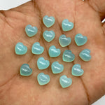 Load image into Gallery viewer, AAA Aqua Chalcedony Heart Shape Briolette's, Aqua Chalcedony Smooth Heart Shape Beads, Loose Gemstones, 8 MM Heart Charms for Jewelry
