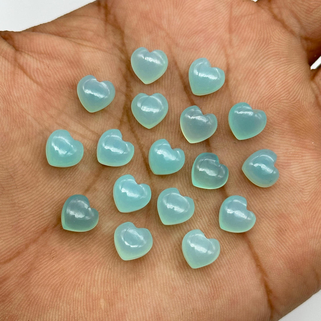 AAA Aqua Chalcedony Heart Shape Briolette's, Aqua Chalcedony Smooth Heart Shape Beads, Loose Gemstones, 8 MM Heart Charms for Jewelry