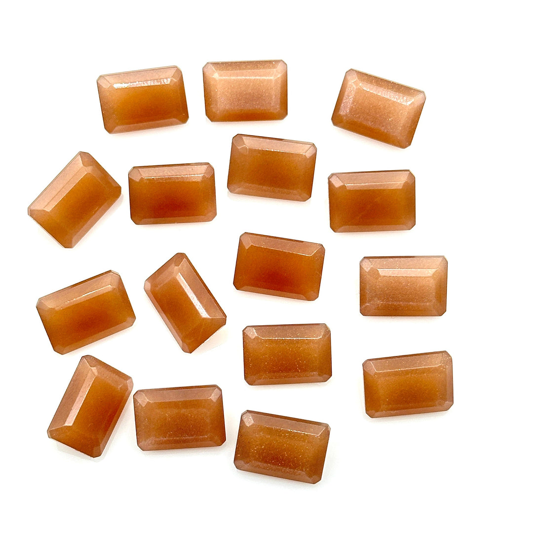 Natural Peach Moonstone Octagon Shape Gemstone, 10X14 MM Peach Moonstone Faceted Cushions, Fancy Cut Gemstone Beads, Jewelry Making Gemstone