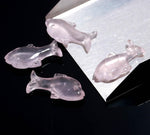 Load image into Gallery viewer, Natural Rose Quartz Dolphin Shape Carving, Pink Quartz Fish Shape Beads, Jewelry Making Fish Charms, 28 MM, Loose Sea Carved Stone