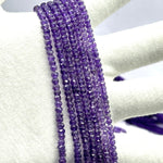 Load image into Gallery viewer, Natural Amethyst Faceted Rondelle Beads, Amethyst Faceted Jewelry Making Loose Beads, Purple Amethyst Crystals, 4 MM Wholesale Crafts Beads