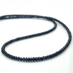 Load image into Gallery viewer, Natural Blue Sapphire Necklace, Blue Sapphire Beaded Necklace, 3 MM Blue Gemstone Necklace, Sterling Silver Handmade Jewelry, Gift for her