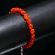 Natural Carnelian Smooth Tumble Beads Bracelet, Carnelian Nuggets Shape Beads Bracelet, Jewelry Gifts, Fancy Jewelry/Anklet for Girls
