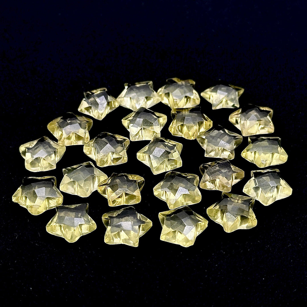 Natural Lemon Quartz Star Shape Briolettes, AAA Clear Quartz Faceted Star Beads, Wholesale Loose Beads for Jewelry, 12 MM, Star Crystals