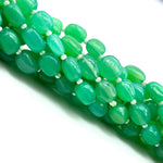 Load image into Gallery viewer, Natural Chrysoprase Nuggets Shape Beads, Green Chryso Chalcedony Tumble Shape Gemstone Beads, 6X8-7-9MM, 8" Smooth Jewelry Making Loose Bead