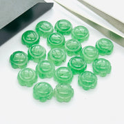 2,3,4,5 pcs 100% Natural green strawberry Fancy Shape Carved Gemstone, Loose Gemstone, sunflower Shape Gemstone, Carved Gemstone 12 mm