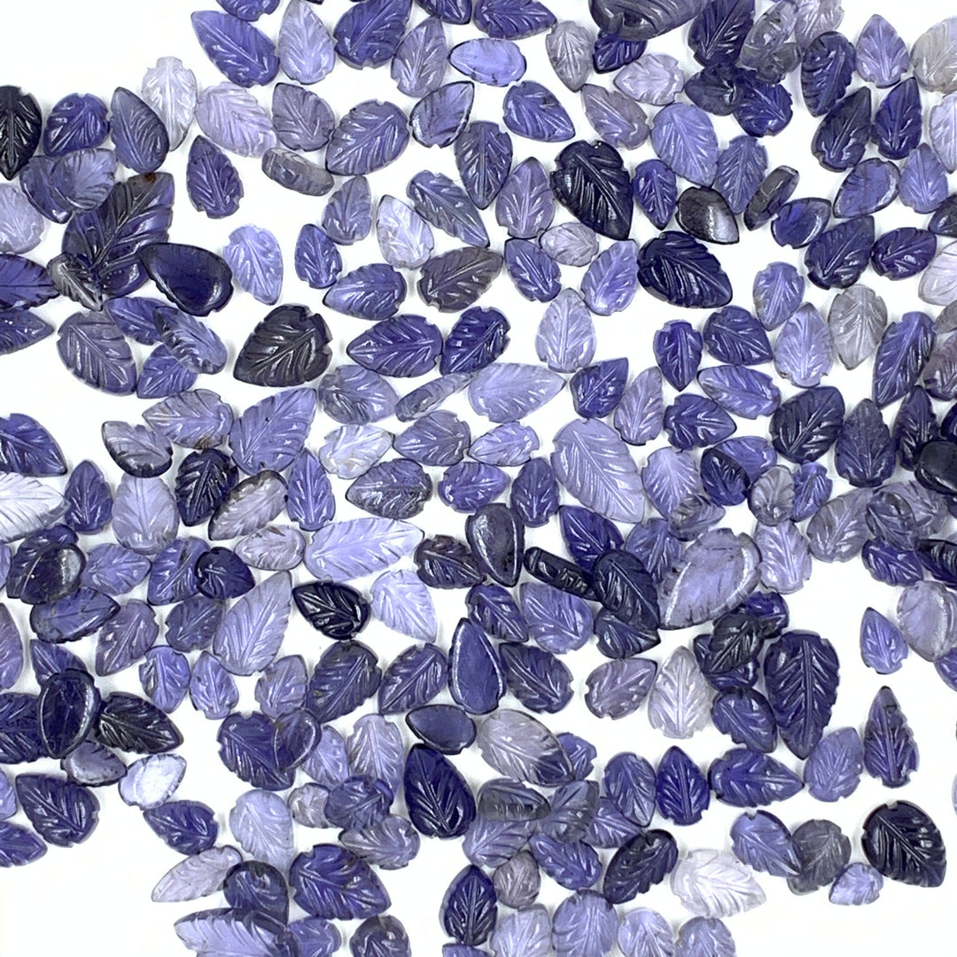 10,20,50 pcs AAA+ Quality 100% Natural Iolite Leaf Shape Carved Loose Gemstone For Jewellery, Iolite Leaf Shape Carving 4.5X6 12X8mm