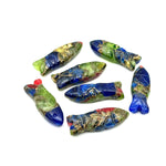 Load image into Gallery viewer, AAA Green, Blue Copper Turquoise Fish Shape Gemstone, Rare Turquoise Fish Shape Beads, Crystals Fish for Jewelry Making, Fish Charms 23X9 MM