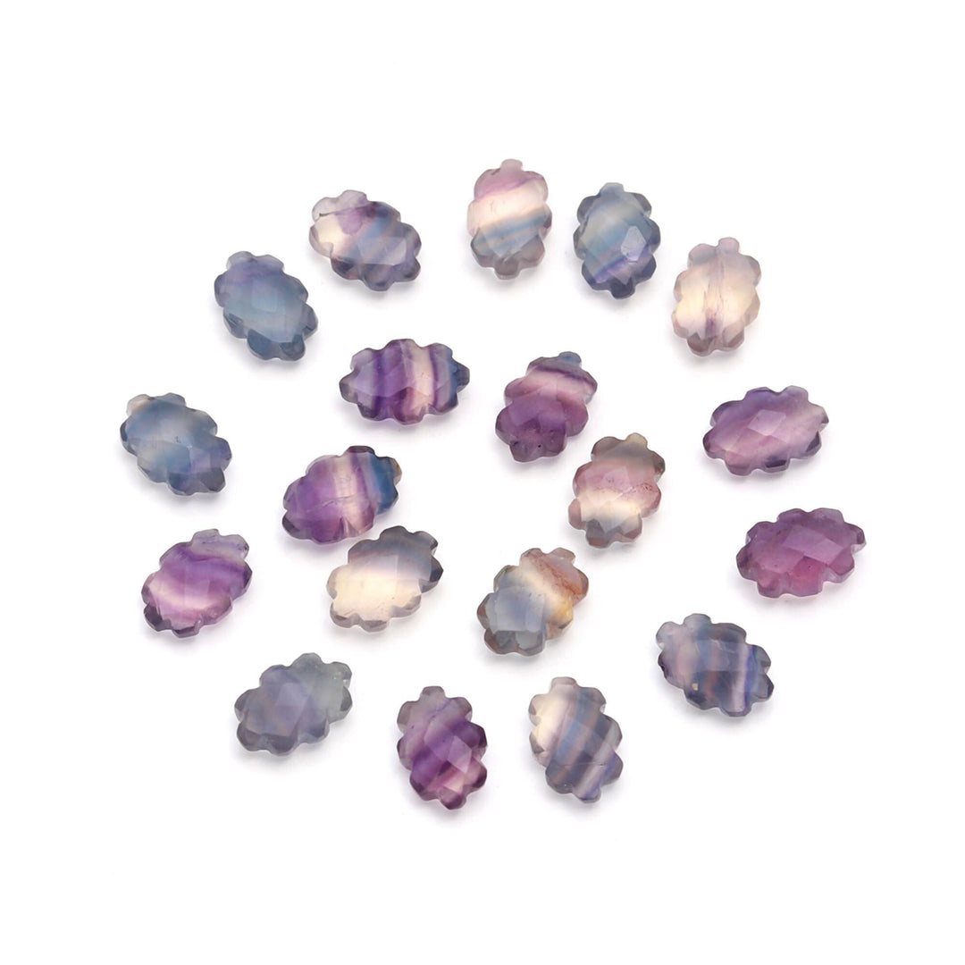 Multi Fluorite Clouds Shape Beads, Rainbow Fluorite Faceted Cloud Beads, Carved Cloud Gemstone Charms, 12 MM, Loose Carved Briolettes