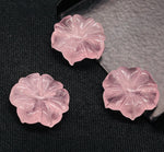 Load image into Gallery viewer, Natural Rose Quartz Flower Shape Carved Gemstone, Pink Flower Shape Carving, Carved Gemstone For Jewlery 17 mm, Craft Making Flower Charm