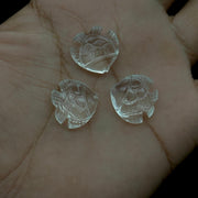 Natural Crystal Fish Shape Stone, Clear Crystal Fish Hand Carved Beads, Marine Fishes, Gemstone Fishes 16X17 MM, Carved Fish Pendant