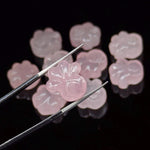 Load image into Gallery viewer, Natural Rose Quartz Hand Carved Dog Paw, AAA+ Quality Gemstone Flat Back Paw Carving, 13 MM Paw Charm, Dog/Cat Cute Paws for Jewelry