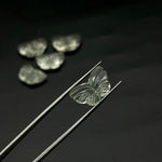 Load image into Gallery viewer, Green Amethyst Butterfly Beads: Carved Gemstone Charms, 11x18mm