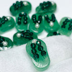 Load image into Gallery viewer, 1 Pair, 100% Natural Green Strawberry Slipper Shape Gemstone, Carved Gemstone, Loose Gemstone, Slipper Shape Gemstone, 18X11 mm